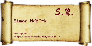 Simor Márk névjegykártya