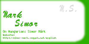 mark simor business card
